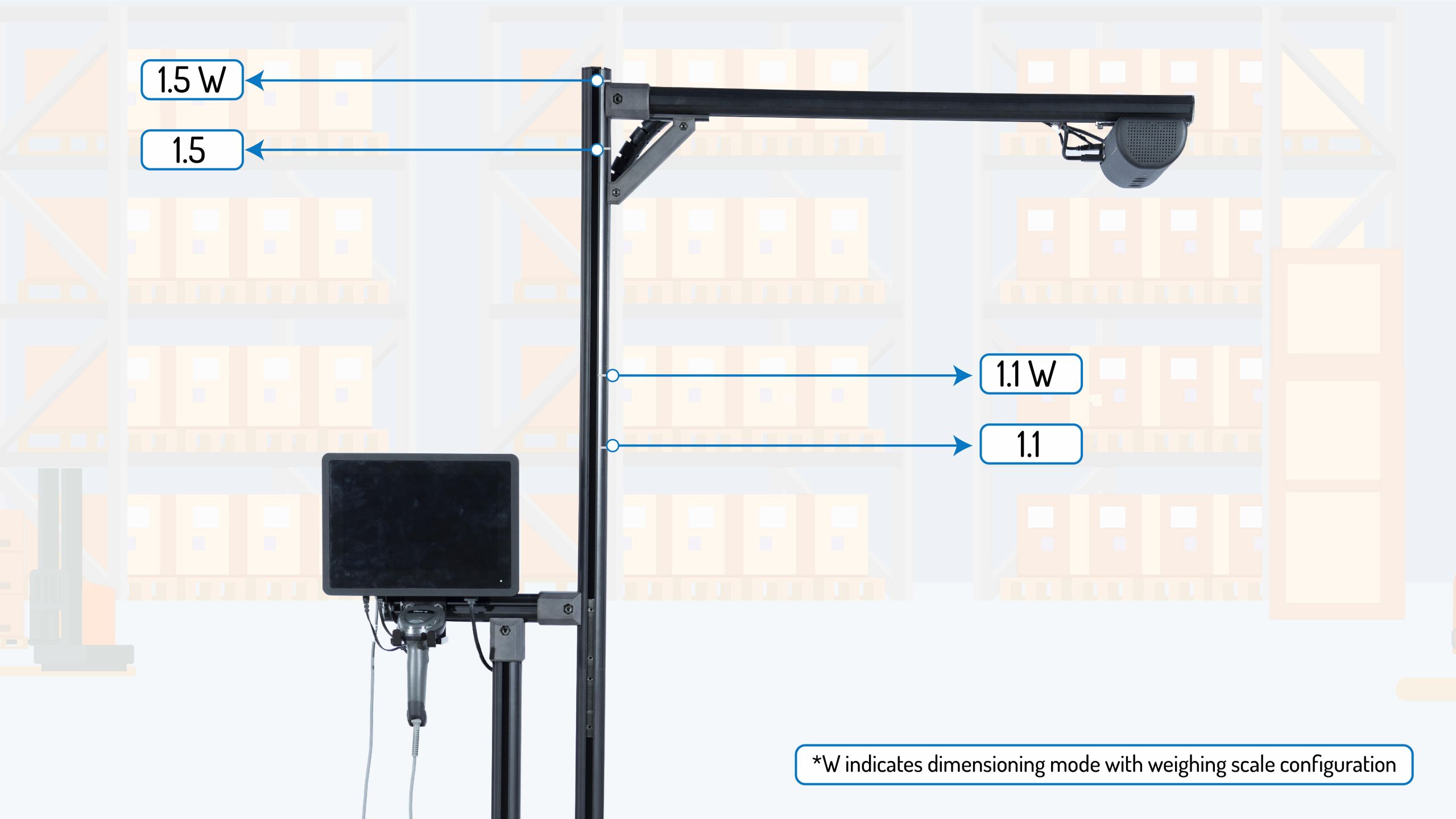 Accurately place the horizontal pole on the markings provided on the vertical pole as per the dimensioning mode