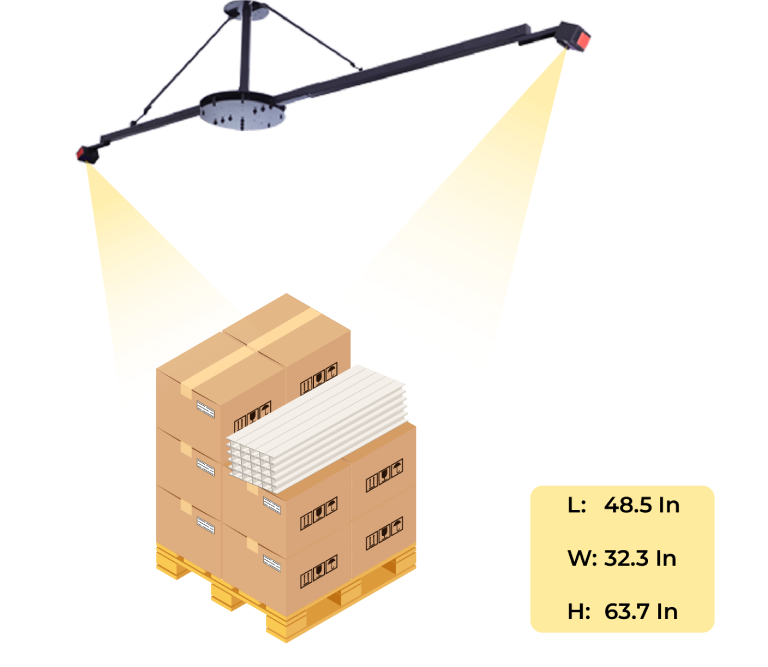 Pallet with irregular objects