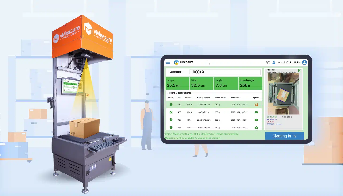 vMeasure cubic dimensioning system